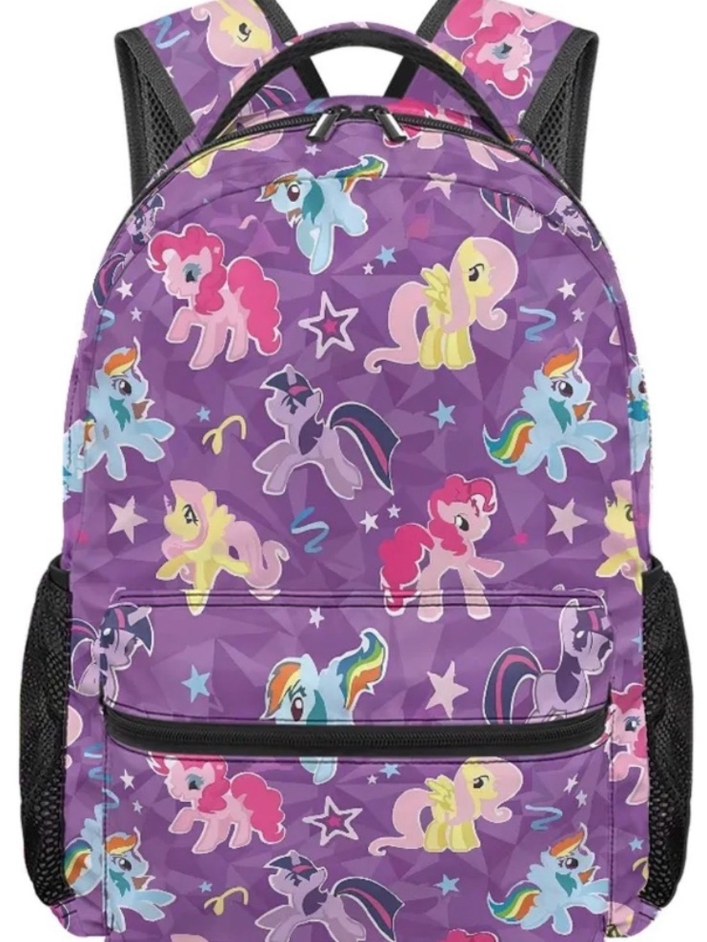 My Little Pony Purple Kids Backpack with Rainbow Pony Accents